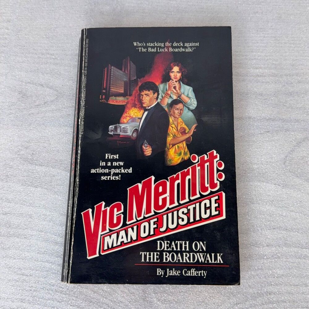 Vic Merritt: Man of Justice: Death on the Boardwalk by Jake Cafferty 80s Action